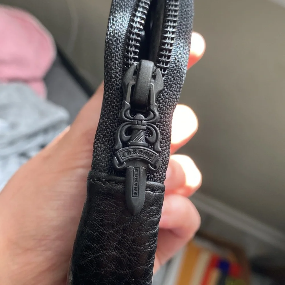 Black Chrome Hearts leather wallet